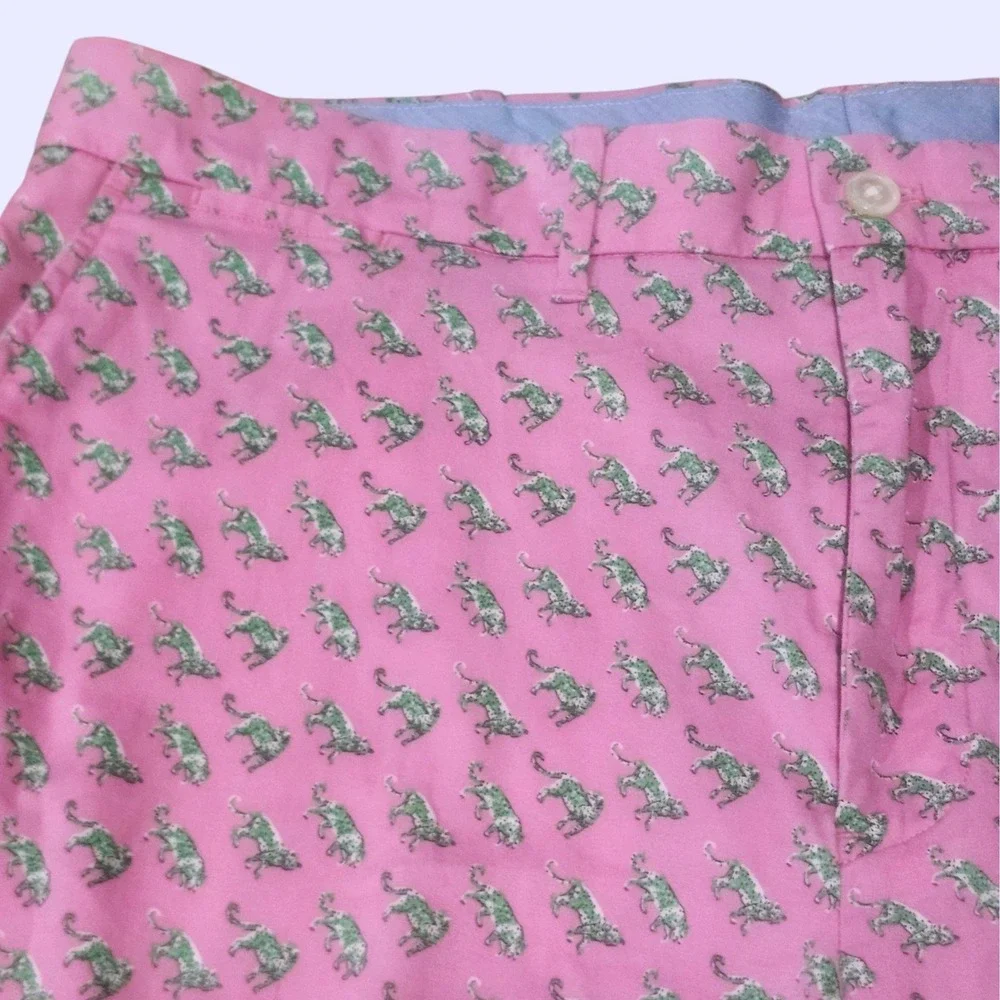 Polo Ralph Lauren Golf Shorts Mens 36 Pink Green Leopard Print‎ Animal Pattern